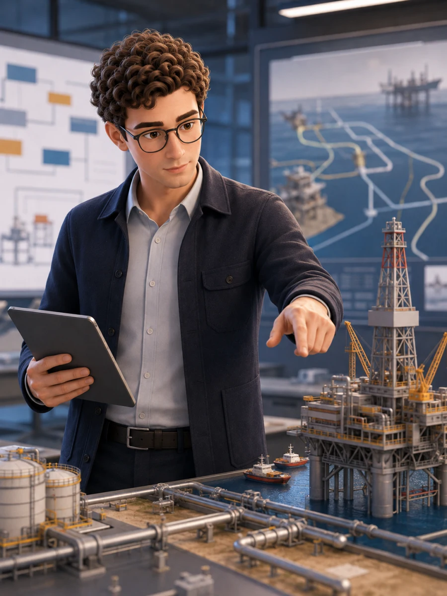 Иллюстрация профессии «Менеджер нефтегазовых проектов»