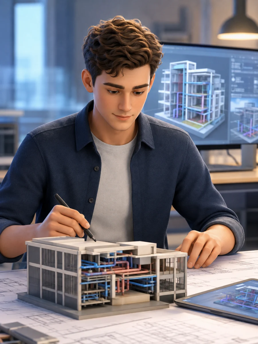 Иллюстрация профессии «BIM-инженер-проектировщик»